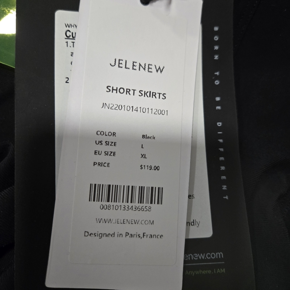 Jelenew Women's Black Cycling, Tennis, Pickleball Athletic Skirt Skort Size L - Picture 3 of 6